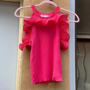 NWT Zara Ruffled Sleeveless Top